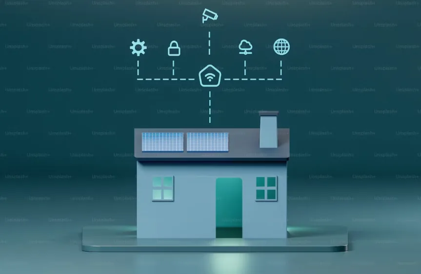 Smart home automation and connected device diagram